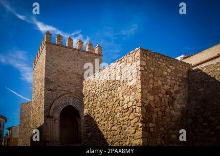 Portico di San Antonio, costruzione medievale in stile gotico, situato nella città di Lorca nella regione di Murcia e che era una delle porte della o Foto Stock