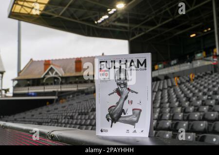 Craven Cottage, Fulham, Londra, Regno Unito. 12th Mar, 2023. Premier League Football, Fulham contro Arsenal; programma di Fiere: Action Plus Sports/Alamy Live News Foto Stock