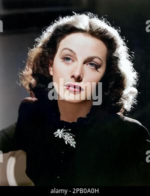 Hedy Lamarr nella foto pubblicitaria 'Heavenly Body' (1944) colorata Foto Stock