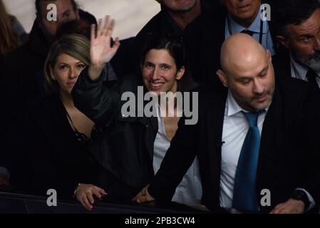 Elly Schlein partecipa all'Assemblea Nazionale del Partito democratico (PD), a Roma il 12 marzo 2023. Credit: Vincenzo Nuzzolese/Alamy Live News Foto Stock