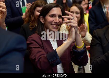 Elly Schlein partecipa all'Assemblea Nazionale del Partito democratico (PD), a Roma il 12 marzo 2023. Credit: Vincenzo Nuzzolese/Alamy Live News Foto Stock