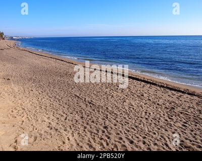 Playa de Casablanca (Marbella, provincia di Málaga, Andalusia, Regno di Spagna) Foto Stock