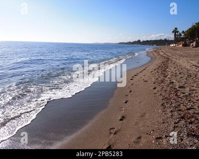 Playa de Casablanca (Marbella, provincia di Málaga, Andalusia, Regno di Spagna) Foto Stock