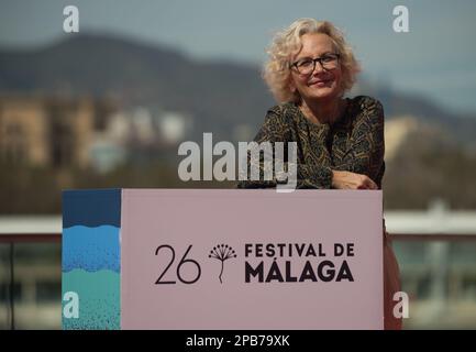 Malaga, Spagna. 12th Mar, 2023. L'attrice spagnola Elena Irureta posa in una foto del film 'Los buenos modales' al Walk Muelle uno. Credit: SOPA Images Limited/Alamy Live News Foto Stock