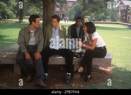 DAVID ARQUETTE JAMIE KENNEDY DUANE MARTIN e COURTENEY COX in SCREAM 2 (1997) regista WES CRAVEN scrittore Kevin Williamson musica Marco Beltrami costume design Kathleen Detoro Dimension Films / Konrad Pictures / Craven - Maddalena Films / Miramax / Maven Entertainment Foto Stock