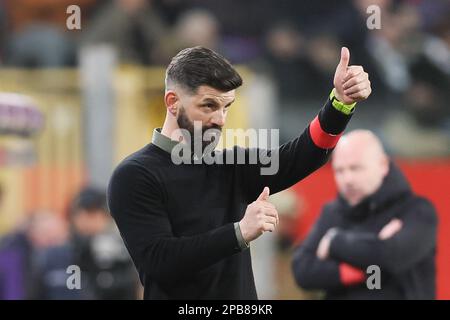 L'allenatore capo di Cercle, Miron Muslic, ha illustrato durante una partita di calcio tra RSC Anderlecht e Cercle Brugge, domenica 12 marzo 2023 a Bruxelles, il giorno 29 della prima divisione del campionato belga della 'Jupiler Pro League' 2022-2023. FOTO DI BELGA BRUNO FAHY Foto Stock