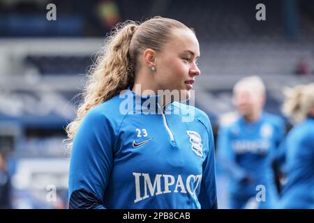 Birmingham, Regno Unito. 12th Mar, 2023. Birmingham, Inghilterra, 12th 2023 marzo: Charlie Devlin (23 Birmingham) si scalda durante la partita di football del campionato delle donne fa tra Birmingham City e Charlton Athletic a St Andrews a Birmingham, Inghilterra (Natalie Mincher/SPP) Credit: SPP Sport Press Photo. /Alamy Live News Foto Stock