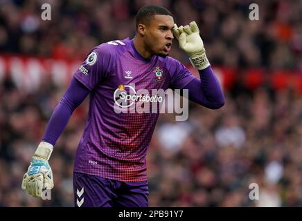 Manchester, Regno Unito. 12th Mar, 2023. Gavin Bazunu di Southampton durante la partita della Premier League a Old Trafford, Manchester. Il credito per le immagini dovrebbe essere: Andrew Yates/Sportimage Credit: Sportimage/Alamy Live News Foto Stock