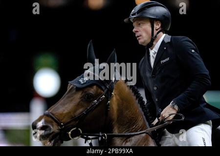 DEN BOSCH - Willem Greve (NED) su Grandorado TN NOP in azione durante la World Cup show jumping, durante il Dutch Masters Indoor Brabant Horse Show. LEVIGATRICE ANP KONING olanda fuori - belgio fuori Foto Stock