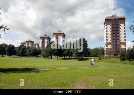 Martin Street Flats Tower Blocks, Sheffield 6, Yorkshire, Inghilterra Foto Stock