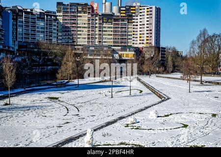 Inverno am Ihme Zentrum .Hannover. Foto Stock