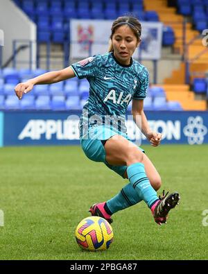 Birkenhead, Regno Unito. 12th Mar, 2023. Mana Iwabuchi di Tottenham durante la partita della Super League femminile fa al Prenton Park, Birkenhead. Il credito dell'immagine dovrebbe essere: Gary Oakley/Sportimage Credit: Sportimage/Alamy Live News Foto Stock