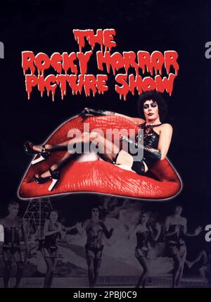 1975 : il poster italiano che pubblicizza il film CULT THE ROCKY HORROR PICTURE SHOW , di Jim Sharman , con musiche di Richard o'Brian , con TIM CURRY , Susan sarandon , Barry Bostwick, Carne Loaf - FILM - CINEMA - poster pubblico - poster - pubblicità - locandina - bocca - bocca - labra rosse - labbra rosse - guepiere - tacchi - ruote - scarpe - scarpe - GAY - OMOSESSUALE - OMOSESSUALITÀ - OMOSESSUALE - omosessualità - LGBT - bisessualità - Bisessualita' - travestito - transgender - trans - GLTB - MUSICAL ---- NON PER USO pubblicitario PUBBLICITARY ---- NON PER uso PUBBLICO Foto Stock