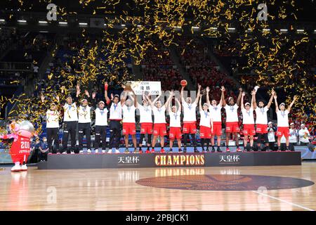 Ariake Coliseum, Tokyo, Giappone. 12th Mar, 2023. Chiba Jets team Group (Jets), 12 MARZO 2023 - Basketball : Emperor's Cup Basketball 2022-23 Award Ceremony all'Ariake Coliseum, Tokyo, Giappone. Credit: Naoki Nishimura/AFLO SPORT/Alamy Live News Foto Stock