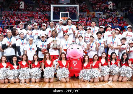 Ariake Coliseum, Tokyo, Giappone. 12th Mar, 2023. Chiba Jets team Group (Jets), 12 MARZO 2023 - Basketball : Emperor's Cup Basketball 2022-23 Award Ceremony all'Ariake Coliseum, Tokyo, Giappone. Credit: Naoki Nishimura/AFLO SPORT/Alamy Live News Foto Stock