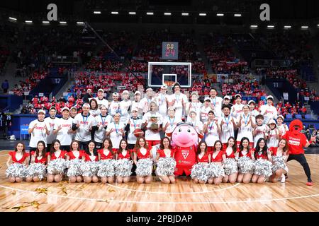 Ariake Coliseum, Tokyo, Giappone. 12th Mar, 2023. Chiba Jets team Group (Jets), 12 MARZO 2023 - Basketball : Emperor's Cup Basketball 2022-23 Award Ceremony all'Ariake Coliseum, Tokyo, Giappone. Credit: Naoki Nishimura/AFLO SPORT/Alamy Live News Foto Stock