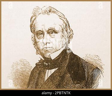 Un ritratto inciso del 19th ° secolo di Thomas Babington Macaulay (1800-1859), storico britannico e politico di Whig, è stato anche conosciuto come 1st Baron Macaulay, Baron Macaulay, di Rothley e Lord Macaulay. Ha ricoperto il ruolo di Segretario alla guerra e di Paymaster-Generale, Segretario del Consiglio di controllo Foto Stock