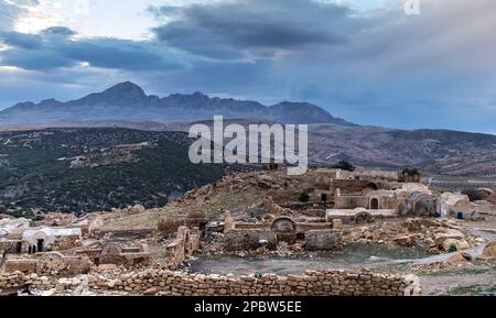 Antico Villaggio Zriba Olia, di origine berbera a Zaghouan, Tunisia Foto Stock