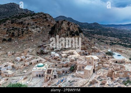 Antico Villaggio Zriba Olia, di origine berbera a Zaghouan, Tunisia Foto Stock