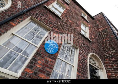 Heritage Trail William Mulholland targa blu, Belfast, Irlanda del Nord. Ingegnere dell'acquedotto DI LA. Foto Stock