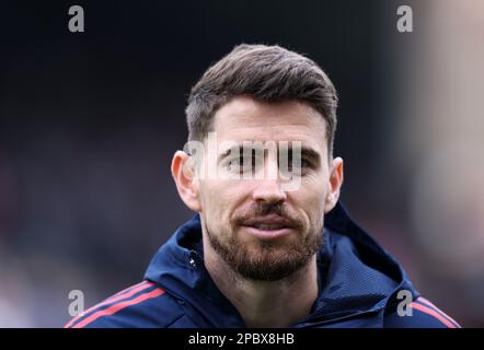 Londra, Regno Unito. 12th Mar, 2023. Jorginho dell'Arsenal durante la partita della Premier League al Craven Cottage, Londra. Il credito per le immagini dovrebbe essere: David Klein/Sportimage Credit: Sportimage/Alamy Live News Foto Stock