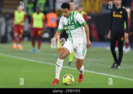 Rogerio di Sassuolo durante il calcio Serie A match Roma contro Sassuolo, Roma, Italia. 12th Mar, 2023. AllShotLive/Sipa USA Credit: Sipa USA/Alamy Live News Foto Stock