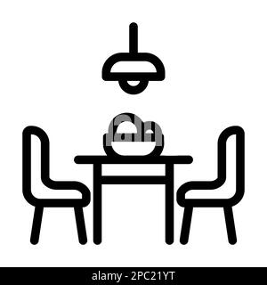 Icona Dining Room Vector Thick Line per uso personale e commerciale. Foto Stock