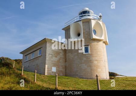 Faro di Bull Point, Mortehoe, North Devon, Regno Unito Foto Stock