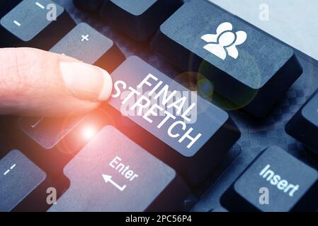 Didascalia concettuale estensione finale. Foto concettuale ultima tappa finale finale finale finale finale finale anno finale Foto Stock