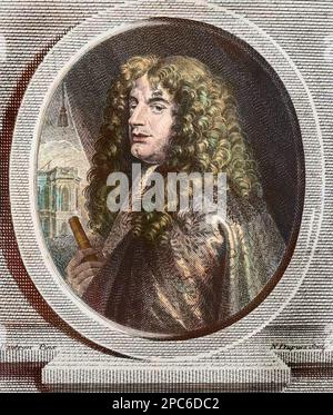 Ritratto di Giovanni Domenico Cassini - Ritratto di Jean Dominique Cassini (1625-1712), astronome francais. Foto Stock