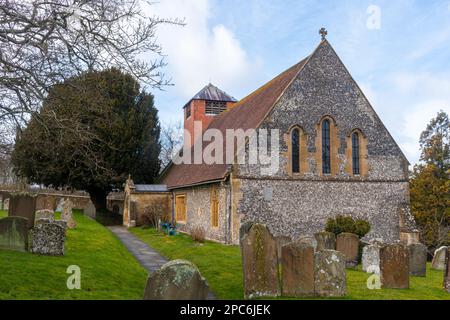 St Michael & All Angels Church a Inkpen, una chiesa storica risalente al 13th ° secolo, West Berkshire, Inghilterra, Regno Unito Foto Stock