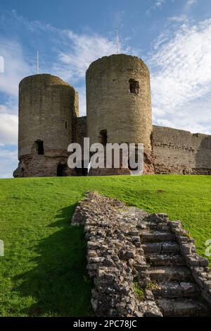 Castello di Rhuddlan, Denbighshire, Galles del Nord. Foto Stock