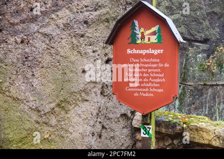 Fotografie del paesaggio dalla Zittau Mountains Jonsdorf Rock Town Foto Stock