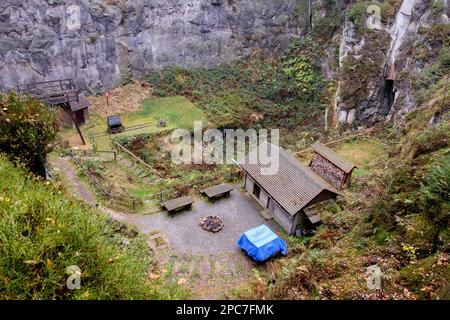 Fotografie del paesaggio dalla Zittau Mountains Jonsdorf Rock Town Foto Stock