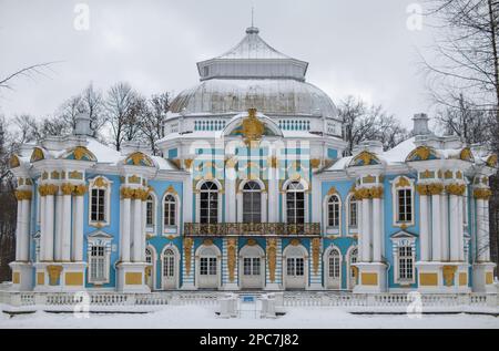 L'Hermitage, un edificio a Pushkin, un padiglione barocco del parco di Caterina a Tsarskoye Selo Foto Stock