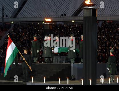 Guard Of Honor Stand By The Coffin Of Hungarian Soccer Legend Ferenc ...