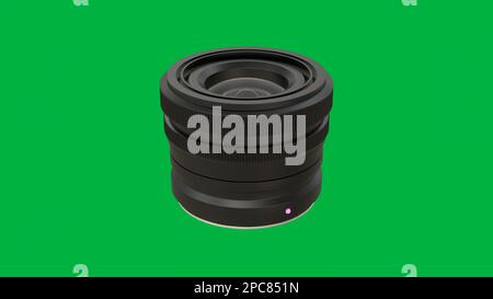 Esplorazione della tecnologia degli obiettivi intercambiabili: Obiettivo a lunghezza focale fissa con messa a fuoco interna per fotocamere digitali in prospettiva, rendering 3D Foto Stock