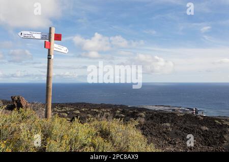 Indicazioni a Punta de Fuencalinte, la Palma, Spagna, Europa Foto Stock