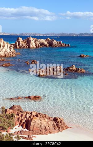 Spiaggia Rosa, Europa, Isola, Riserva Naturale, Isola di Budelli, Parco Nazionale dell'Arcipelago della Maddalena, Sardegna, Italia, Europa Foto Stock