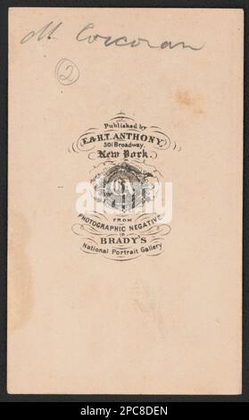 Brigadier Generale Michael Corcoran del 69th New York Fantry Regiment e General staff US Volontari Regimento della Fanteria in uniforme / da negativo nella National Portrait Gallery di Brady.. Liljenquist Famiglia Collezione di fotografie della Guerra civile , pp/liljpaper. Corcoran, Michael, 1827-1863, Stati Uniti, Army, New York, reggimento della fanteria, 69th (1861-1865), persone, soldati, Unione, 1860-1870, Military Uniforms, Union, 1860-1870, Stati Uniti, Storia, Guerra civile, 1861-1865, personale militare, Unione. Foto Stock
