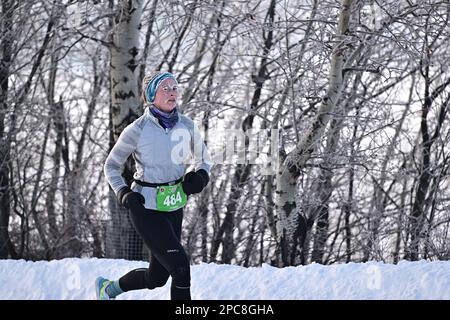 St Patrick Road Race, 10 km, Calgary, Canada, marzo 12, 2023 Foto Stock