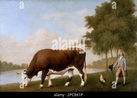 The Lincolnshire Ox di George Stubbs (1724-1806), olio su pannello, 1790 Foto Stock