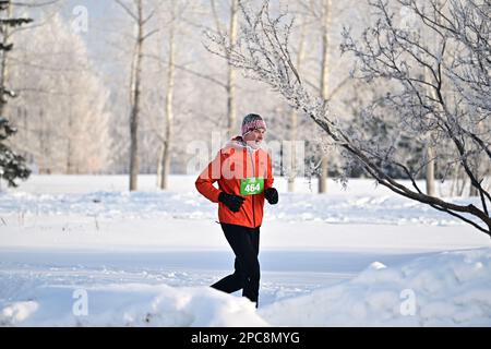 St Patrick Road Race, 10 km, Calgary, Canada, marzo 12, 2023 Foto Stock