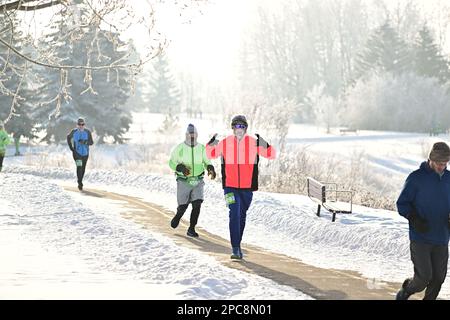 St Patrick Road Race, 10 km, Calgary, Canada, marzo 12, 2023 Foto Stock