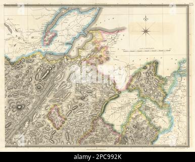 Inverness-shire foglio nord-est. Cairngorms Grantown Aviemore. THOMSON 1832 mappa Foto Stock