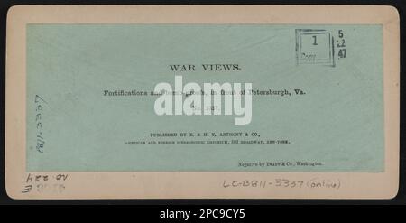 Fortificazioni e bombe-prove, di fronte a Petersburgh (cioè Petersburg), Va. Civil War Photograph Collection , originale negativo è: LC-B811-3337. Fortificazioni e fortificazioni, Virginia, Petersburg, 1860-1870, costruzione a prova di bomba, Virginia, Petersburg, 1860-1870, Stati Uniti, Storia, Guerra civile, 1861-1865, installazioni militari, Virginia, Petersburg, Petersburg (V.), Storia, Assedio, 1864-1865. Foto Stock