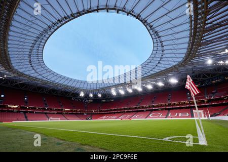 Vista generale durante il campionato spagnolo la Liga partita di calcio tra Athletic Club e FC Barcellona il 12 marzo 2023 a San Mames a Bilbao, Spagna - Foto: Ricardo Larreina/DPPI/LiveMedia Foto Stock