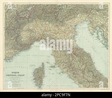 Nord Italia. senza Trieste Tirolo. Lombardia Piemonte Veneto &c.. MAPPA DI STANFORD 1904 Foto Stock