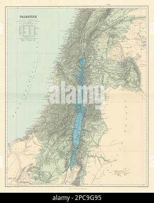 Palestina Terra Santa Israele. Nomi biblici e storici. STANFORD 1904 vecchia mappa Foto Stock