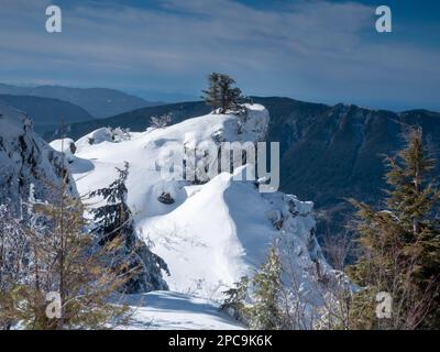 WA23265-00...WASHINGTON - Vista dallo Snoqualmie sul Monte si al Monte Rattlesnake. Foto Stock